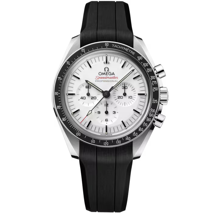 Speedmaster Moonwatch Professional 42 mm, aço em bracelete de borracha