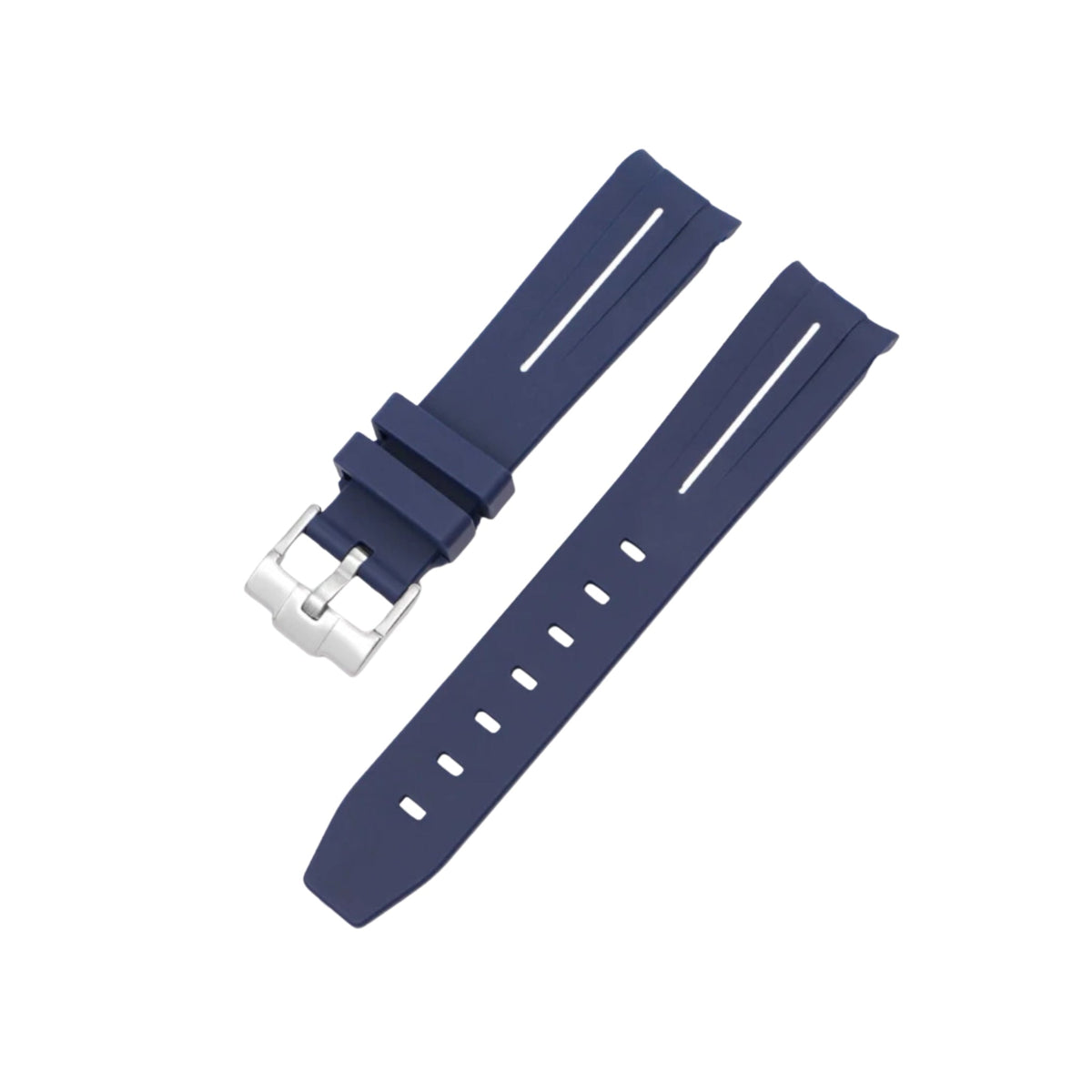 Polar Light MoonSwatch Strap in Rubber - Blue/White
