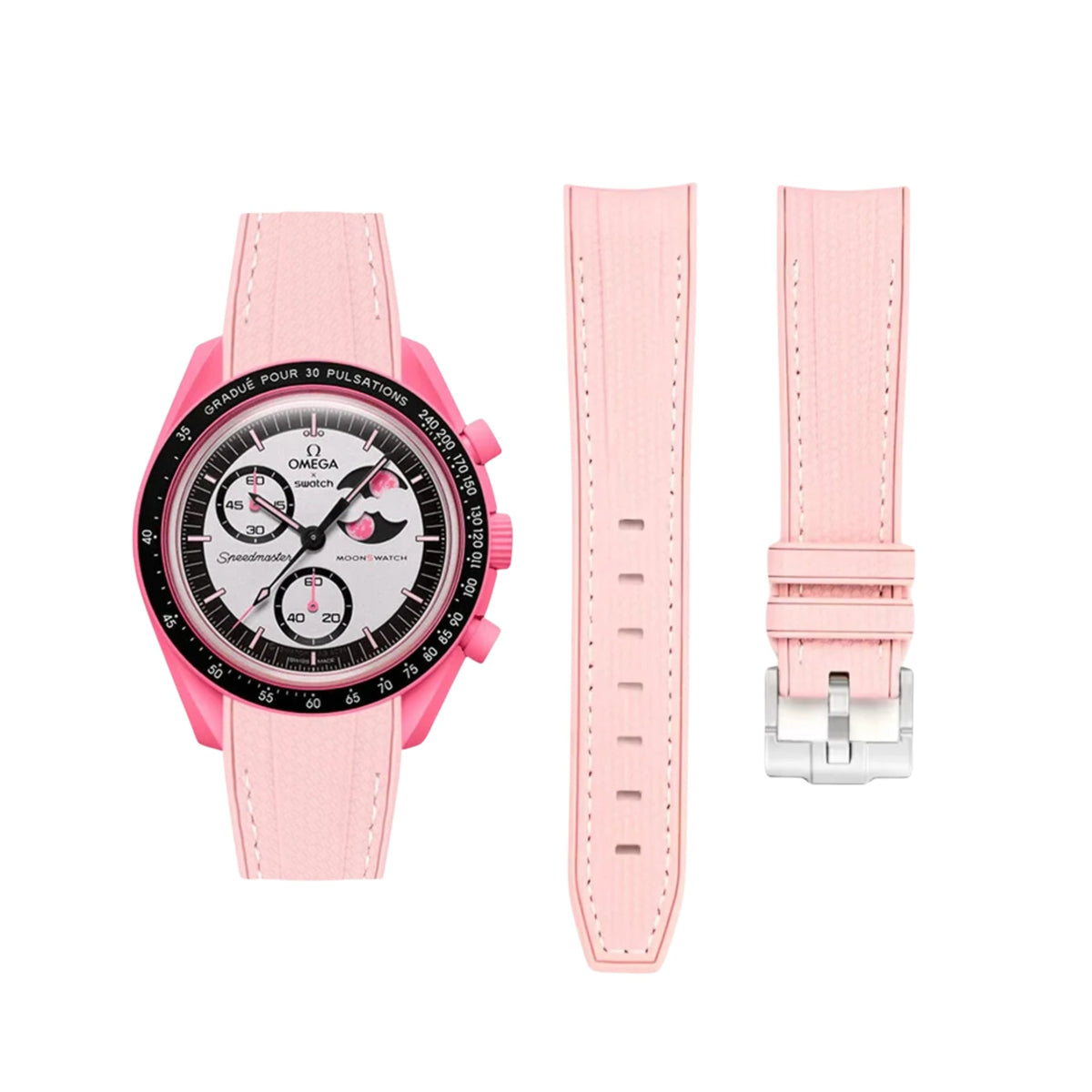 Pulseira de borracha - Para a missão The Pink Moonphase - Rosa