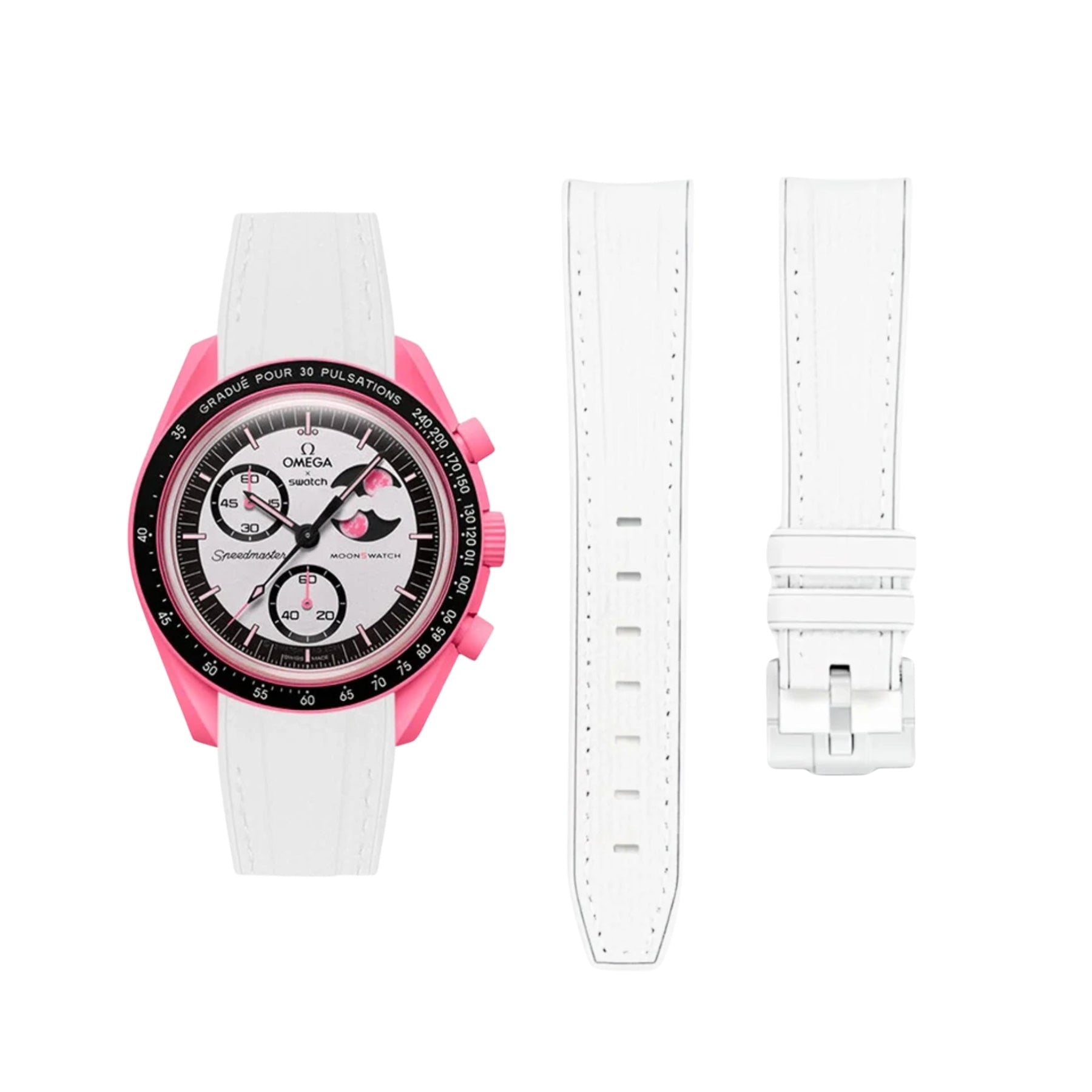 Pulseira de borracha - Para Mission to The Pink Moonphase - Branca