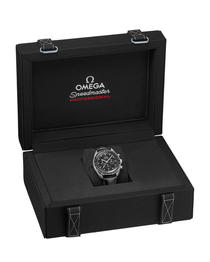 Speedmaster Moonwatch Professional 42 mm, aço em bracelete de pele