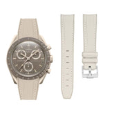 Pulseira de borracha - Para Missão no Deserto da Terra | Omega X Swatch | MoonSwatch - Bege com Branco