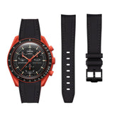 Pulseira de borracha - Para Missão na Terra Lava | Omega X Swatch | MoonSwatch - Preto com Preto
