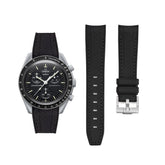 Pulseira de borracha - Para missão à Lua | Omega X Swatch | MoonSwatch - Preto com linha preta