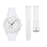 Pulseira de borracha - Para Missão às Fases da Lua - Snoopy | Omega X Swatch | MoonSwatch - Branco
