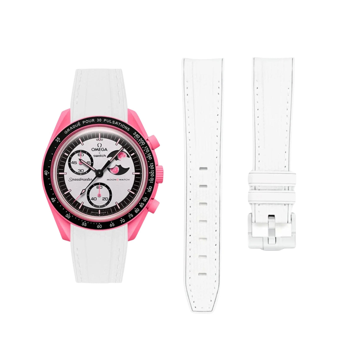 Pulseira de borracha - Para Mission to The Pink Moonphase - Branca