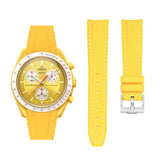 Pulseira de borracha - Para Mission to the Sun | Omega X Swatch | MoonSwatch - Amarelo com Branco