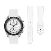 Pulseira de borracha - Para MoonSwatch 1965 - Branco com Branco