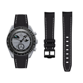 Pulseira de borracha - Para a missão MoonSwatch para a fase terrestre - Preto com branco
